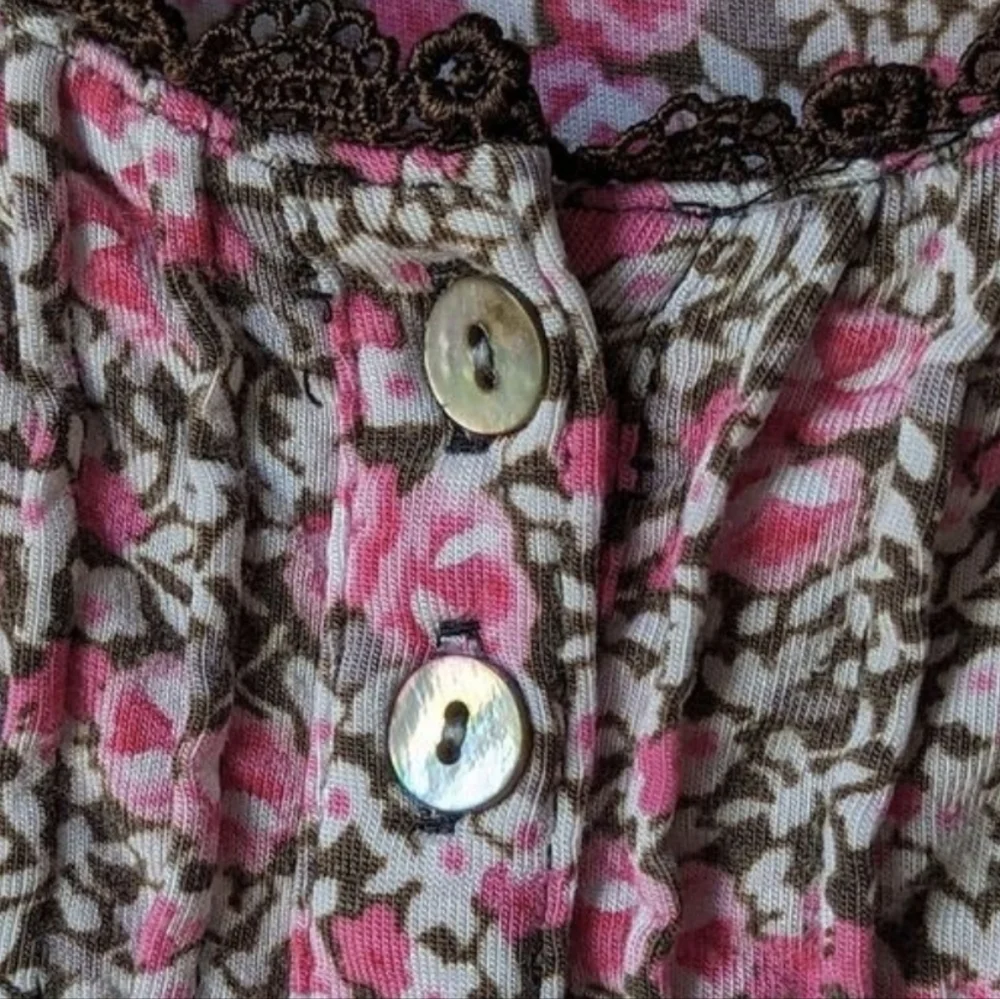 Eileen West SOFT Modal Queen Annes Lace RUFFLED HEM Floral Waltz‎ Nightgown Sz S - Picture 8 of 10
